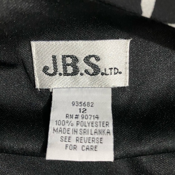 JBS Cap Sleeve V Neck Sheer Lined Faux Wrap Dress Polyester Womens Size 12 - Picture 3 of 8